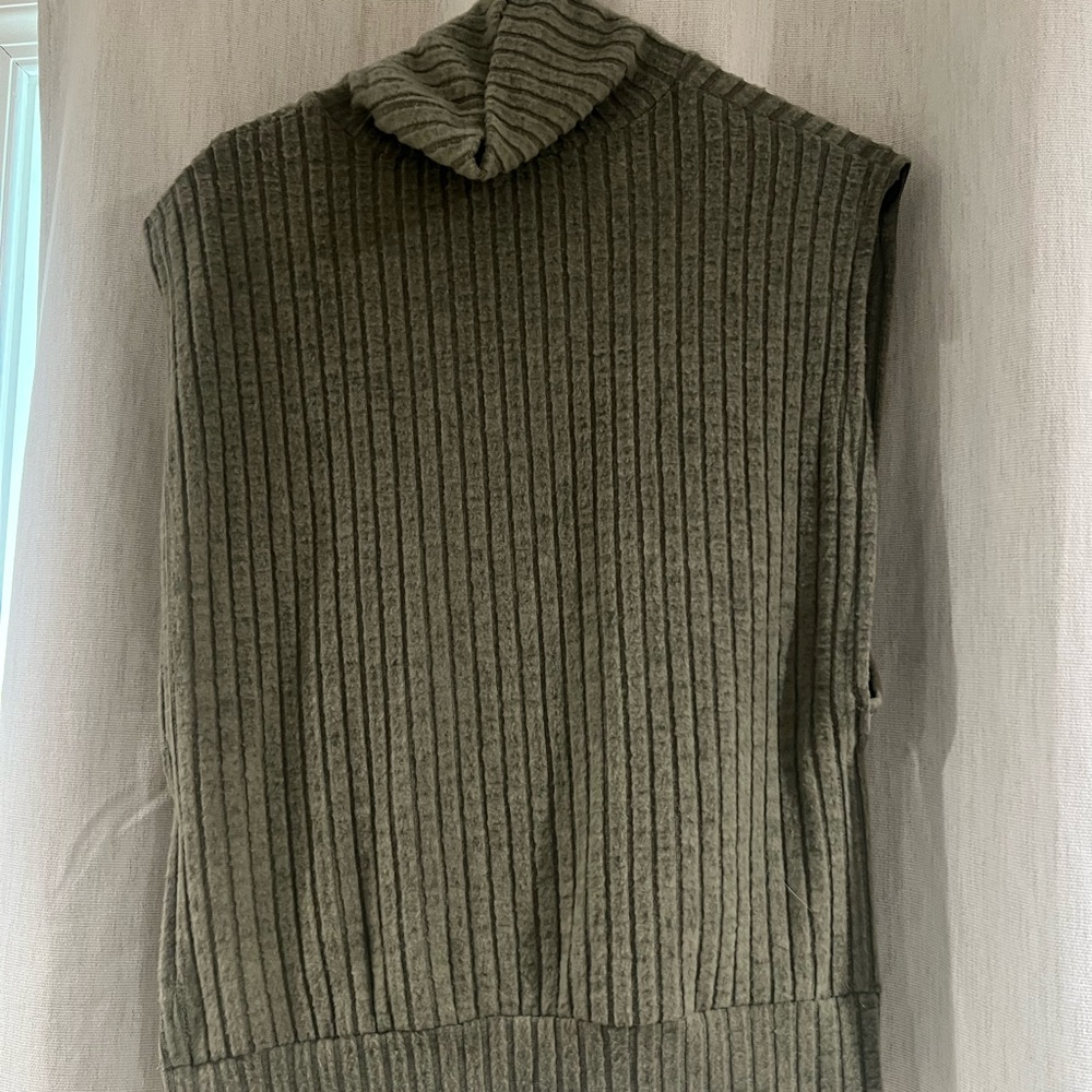 Olive Green Ribbed Sweater Vest